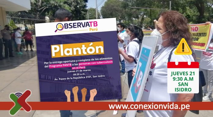 Realizarán plantón pidiendo la entrega de alimentos para personas con TB